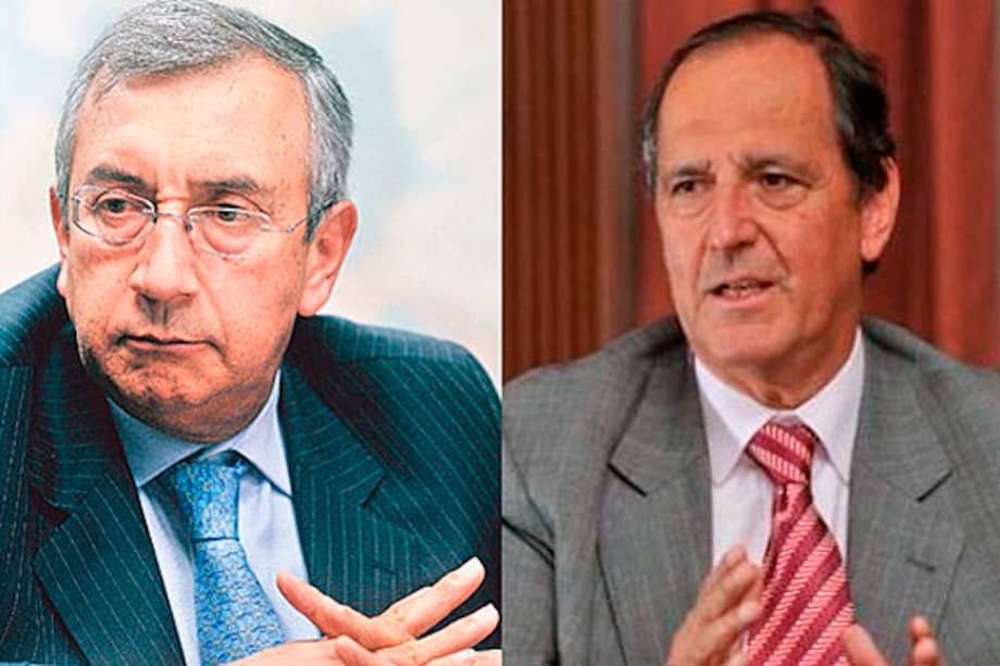 El ministro de Agricultura, Francisco Estupiñán, y el exministro Juan Camilo Restrepo, ambos del Partido Conservador.