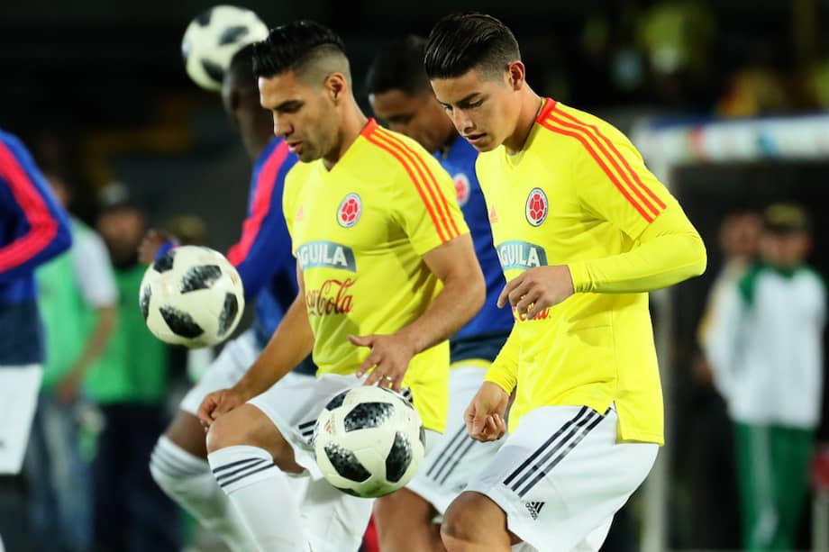 James Rodríguez y Falcao García, referentes de la selección colombiana. / EFE