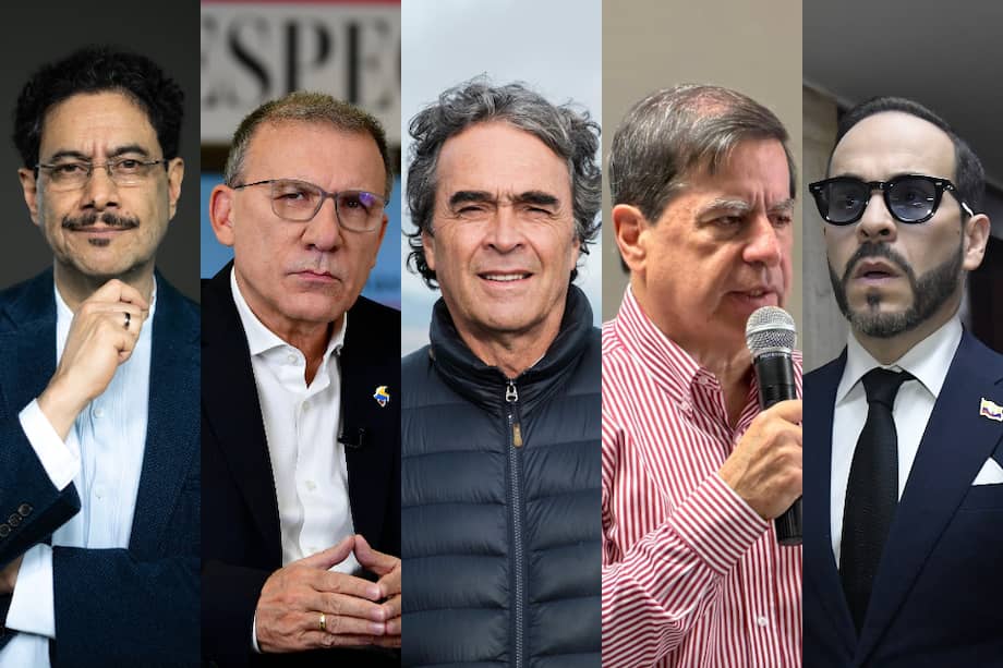 De izquierda a derecha: Iván Cepeda, Roy Barreras, Sergio Fajardo, Juan Fernando Cristo y Abelardo De La Espriella.