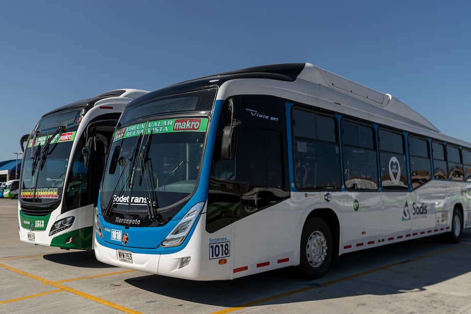 Se encuentran en funcionamiento 35 buses padrones Euro VI dedicados 100% a gas natural al sistema de transporte público colectivo en Barranquilla. / Cortesía