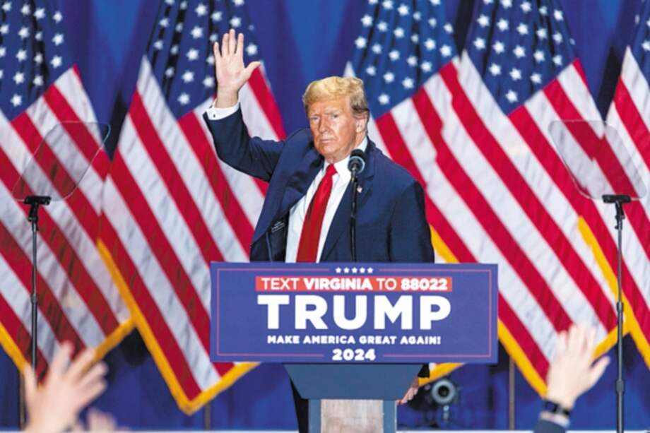El expresidente de Estados Unidos, Donald Trump, durante un evento político en Virginia.