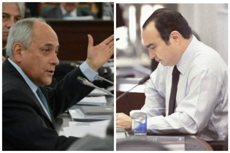 Senador José Obdulio Gaviria (izquierda) – Magistrado Jorge Ignacio Pretelt (de