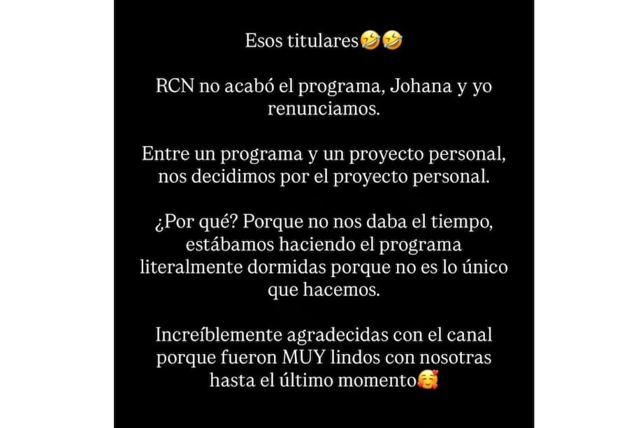 Valentina Taguado se pronunció en sus redes sociales.