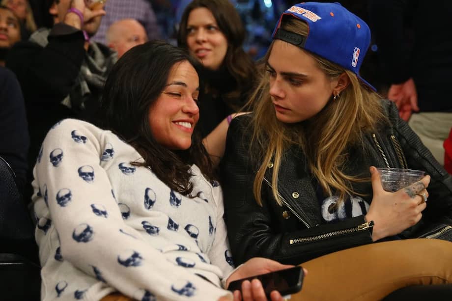 Michelle Rodríguez y Cara Delevingne en enero pasado.
