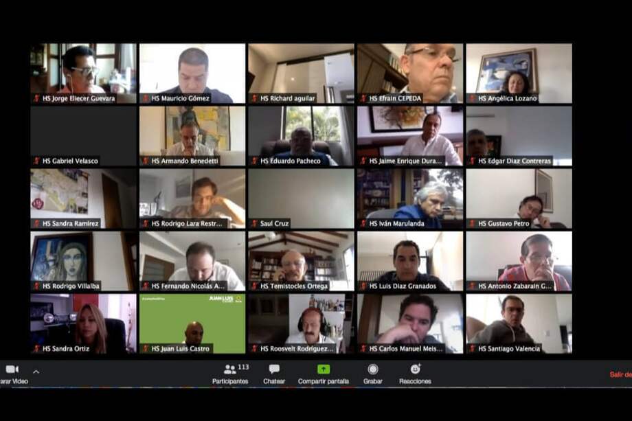 Pantallazo de la primera sesión virtual del Congreso. / Twitter