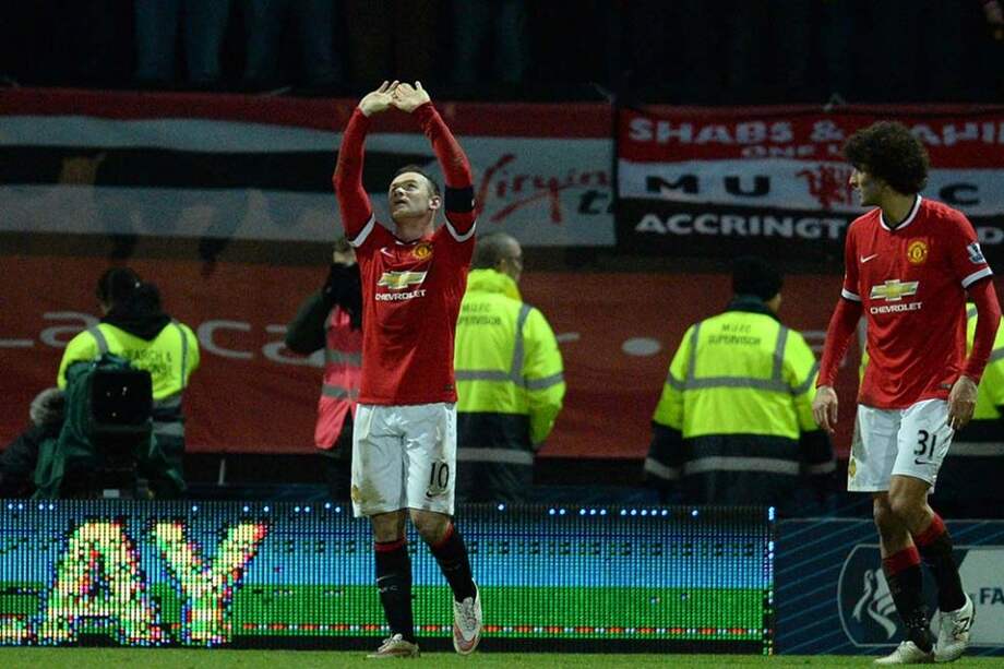 Wayne Rooney celebra el tercer gol del Manchester United en la F.A. Cup. Foto: AFP