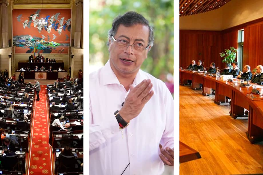 Congreso de la República, presidente Gustavo Petro y Corte Constitucional.