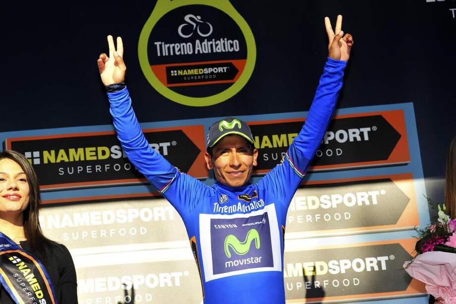 Nairo Quintana está a dos etapas de ganar su segundo título de la Tirreno-Adriático y el decimosexto de su carrera en Europa. / Efe