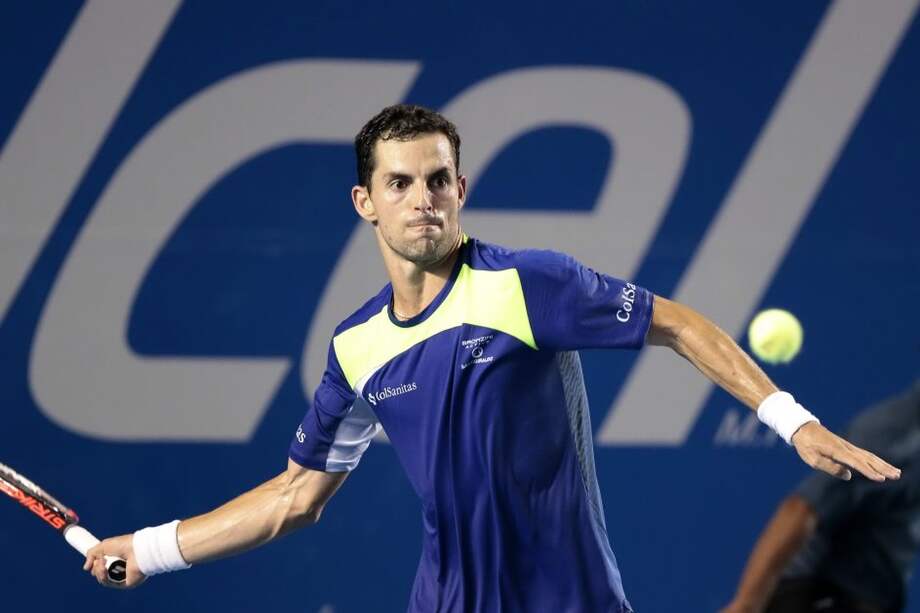 Santiago Giraldo, tenista risaraldense, en su participación en el Abierto de México. Foto: EFE
