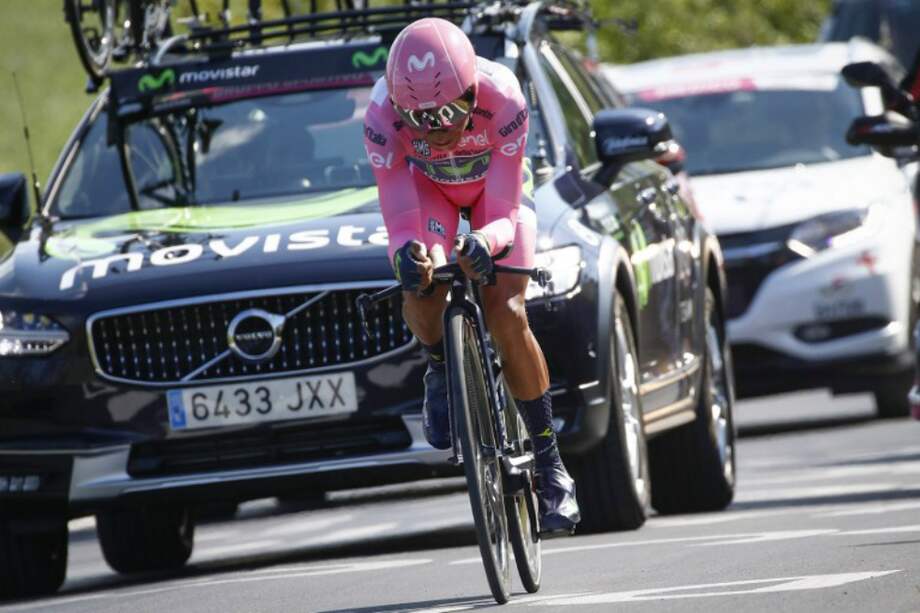 El pedalista colomniano Nairo Quintana, durante la etapa de este martes. / AFP