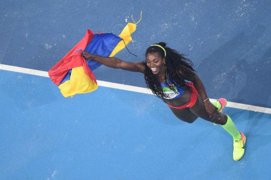 Caterine Ibargüen campeona olímpica en salto triple en los Juegos Olímpicos de Río 2016. foto: AFP