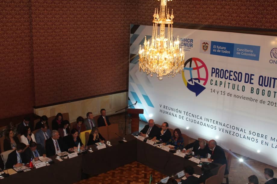 Bogotá se convirtió en la sede de la quinta reunión del Proceso de Quito al ser el país más afectado por la crisis migratoria venezolana. / Cancillería de Colombia
