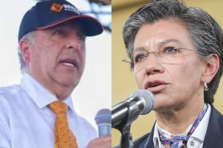 Ministro de transporte Guillermo Reyes y alcaldesa Claudia López.