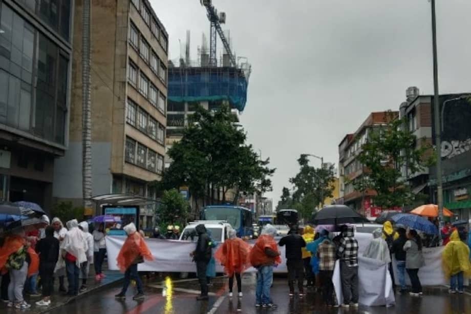 Protestas en la carrera 13 con calle 54, en la localidad de Chapinero