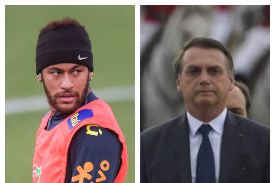 Neymar y el presidente de Brasil, Jair Bolsonaro. / AFP