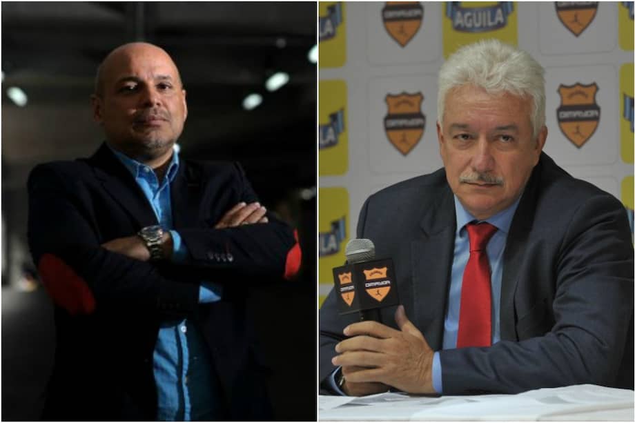 La cabeza del Tolima Real FC, Juan Carlos Restrepo (izq.) y el presidente de la Dimayor, Jorge Fernando Perdomo. / El Espectador