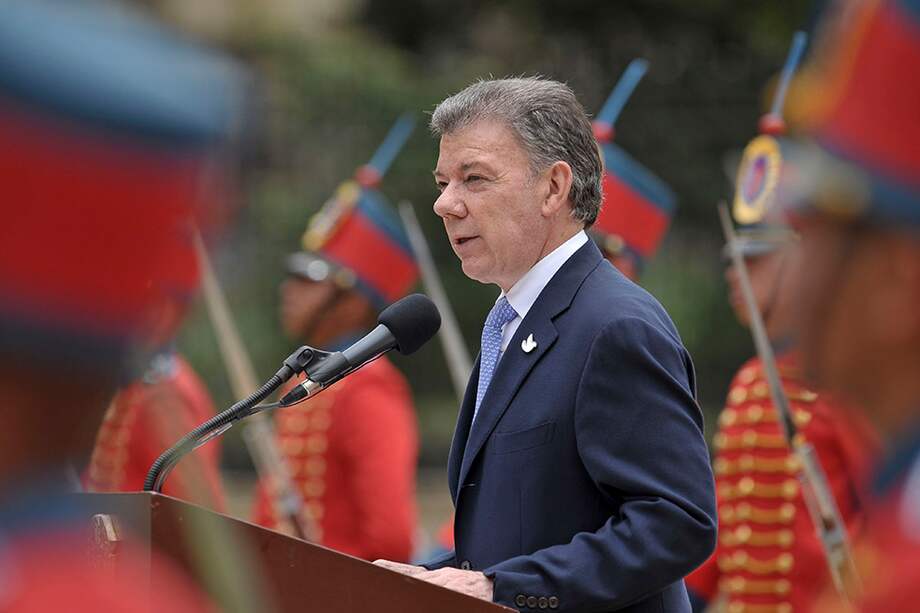 El presidente Juan Manuel Santos, ayer en el homenaje a Antonio Nariño. /SIG