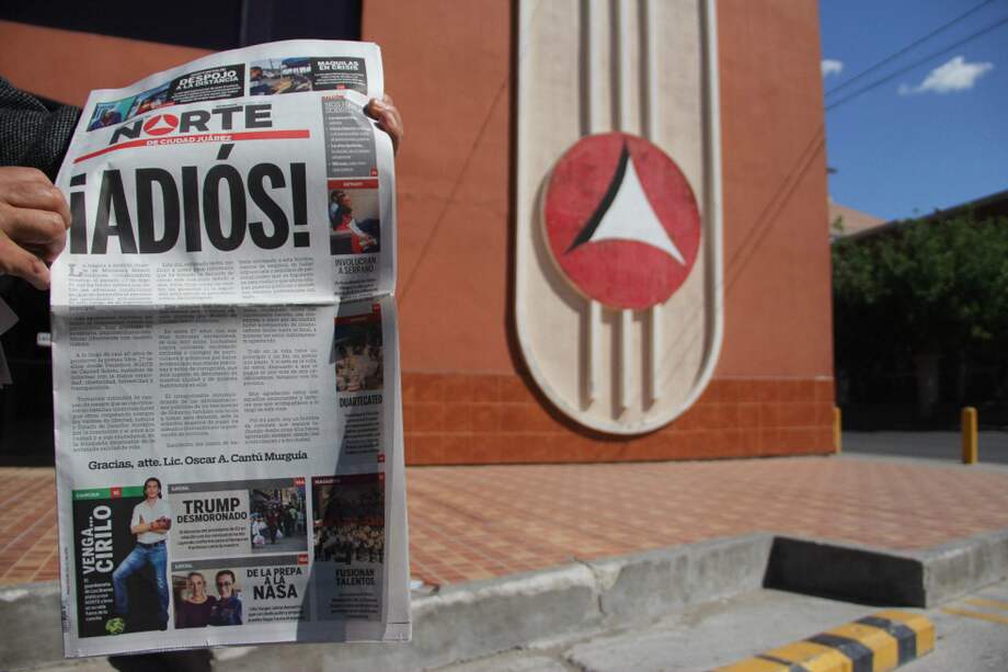 La portada de la última del diario "Norte" de Ciudad de Juárez. / AFP