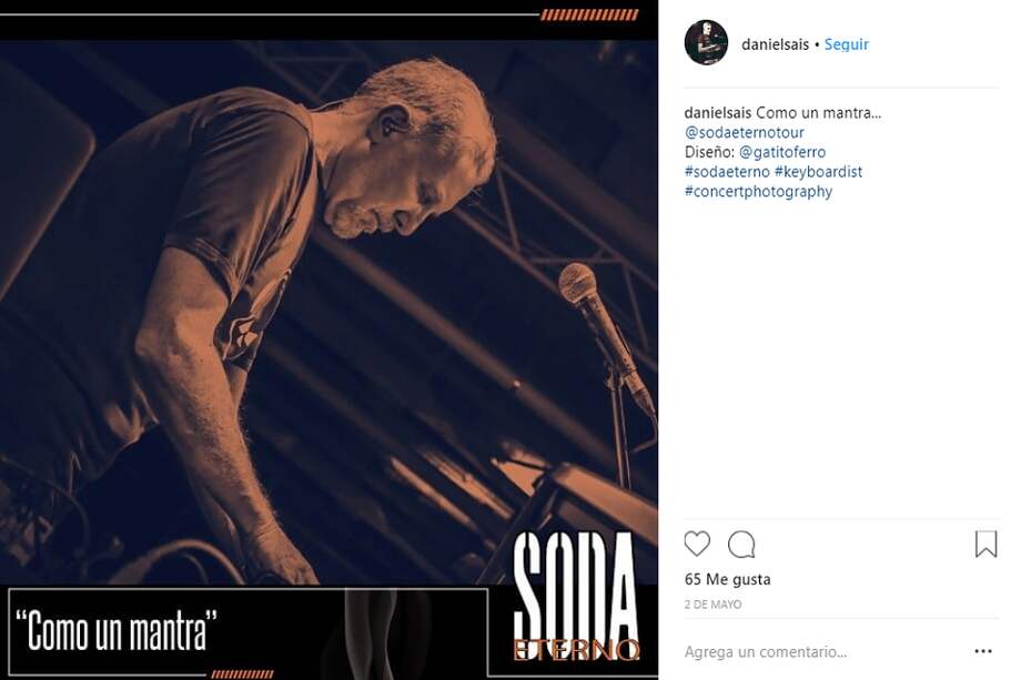 Muere Daniel Sais, extecladista de Soda Stereo / Tomada de Instagram @danielsais