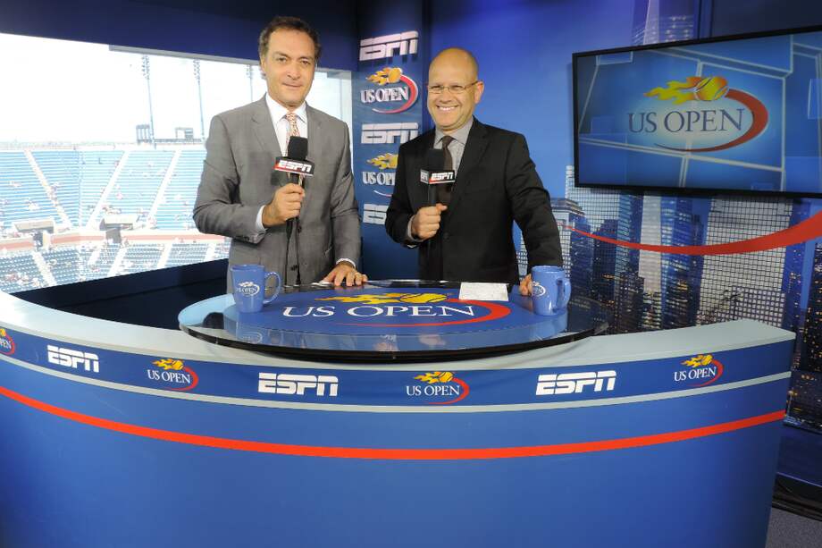 José Luis Clerc (Batata), de Argentina; y Eduardo Varela, de México; acaban de comentar el Us Open 2017. / Cortesía ESPN