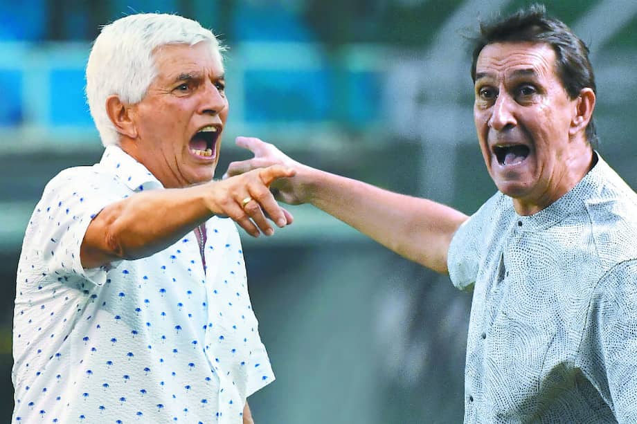 Julio Comesaña y Alexandre Guimarães, entrenadores de Júnior y América, respectivamente.