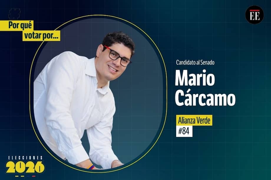 Mario Andrés Cárcamo Angulo es candidato al Senado. Va por Alianza Verde.