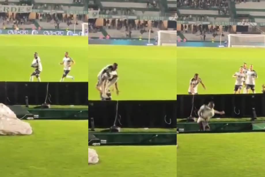 Jacy Maranhão, en el momento en el que celebraba su gol.