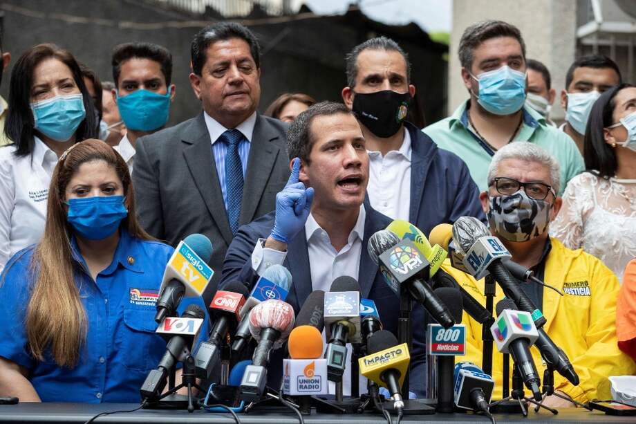 El líder opositor venezolano, Juan Guaidó, hizo hoy una rueda de prensa para denunciar nuevamente al gobierno de Nicolás Maduro.