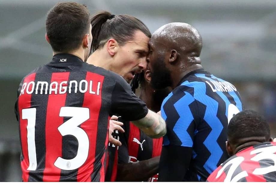 Ibrahimovic se encaró con Lukaku antes de finalizar el primer tiempo.