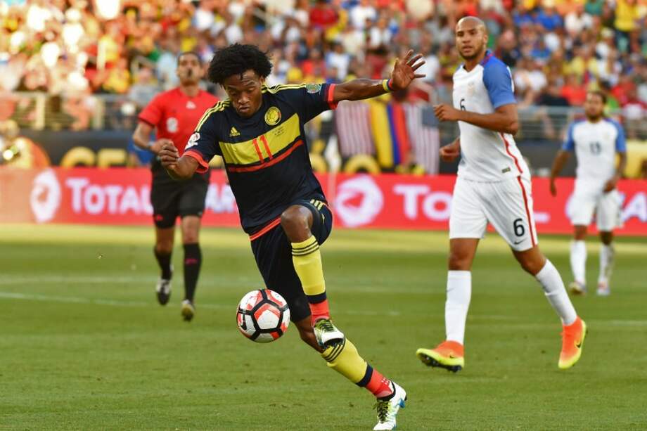 Juan Guillermo Cuadrado, en el partido inaugural de la Copa América: Estados Unidos 0-2 Colombia. / AFP