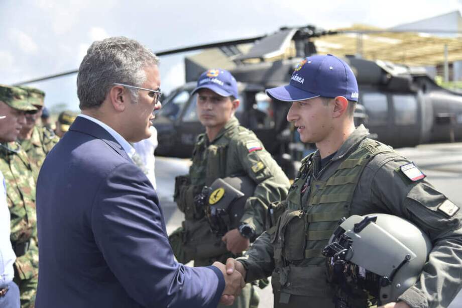 El presidente Duque presentó su plan de defensa esta mañana, en la base militar de Tolemaida. / Presidencia
