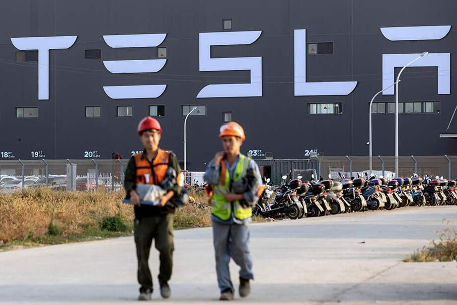 Fábrica de Tesla en Shanghai, China. / Bloomberg