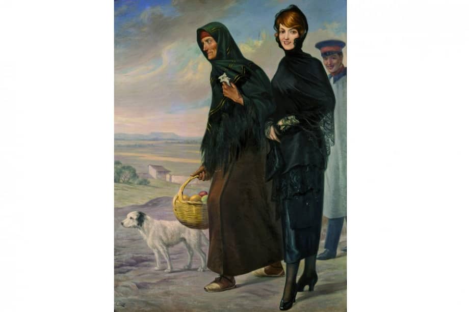 “La mantilla bogotana” de Coriolano Leudo Obando (Ca. 1917). Pintura (Óleo / Tela) 125 x 95,5 cm. Colección Museo Nacional de Colombia, reg. 2224. Foto: ©Museo Nacional de Colombia / Juan Camilo Segura.