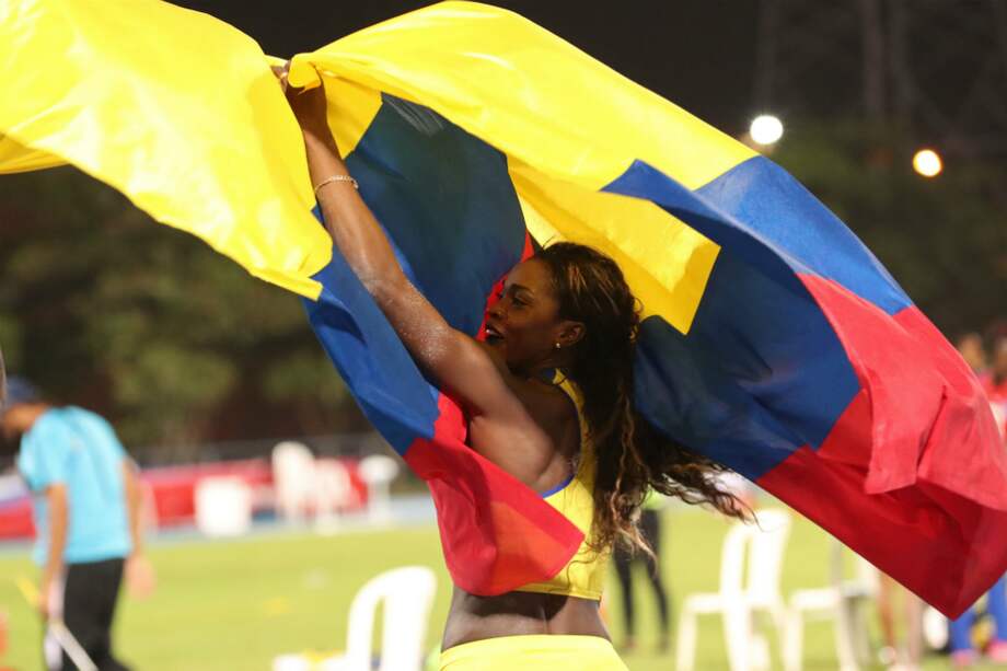 Caterine Ibargüen, ganadora de dos medallas de oro en los Juegos Centroamericano de Barranquilla 2018. / EFE