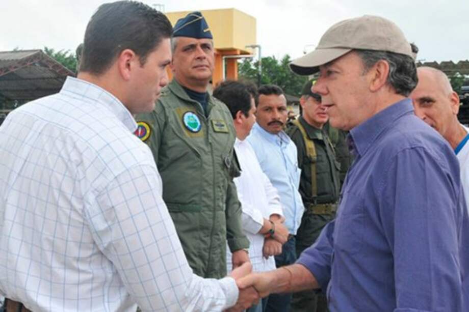 Juan Carlos Pinzón y el presidente Santos / Archivo