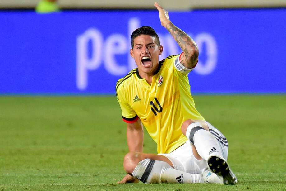 El capitán de Colombia, James Rodríguez, este miércoles, en el partido contra España. / AFP