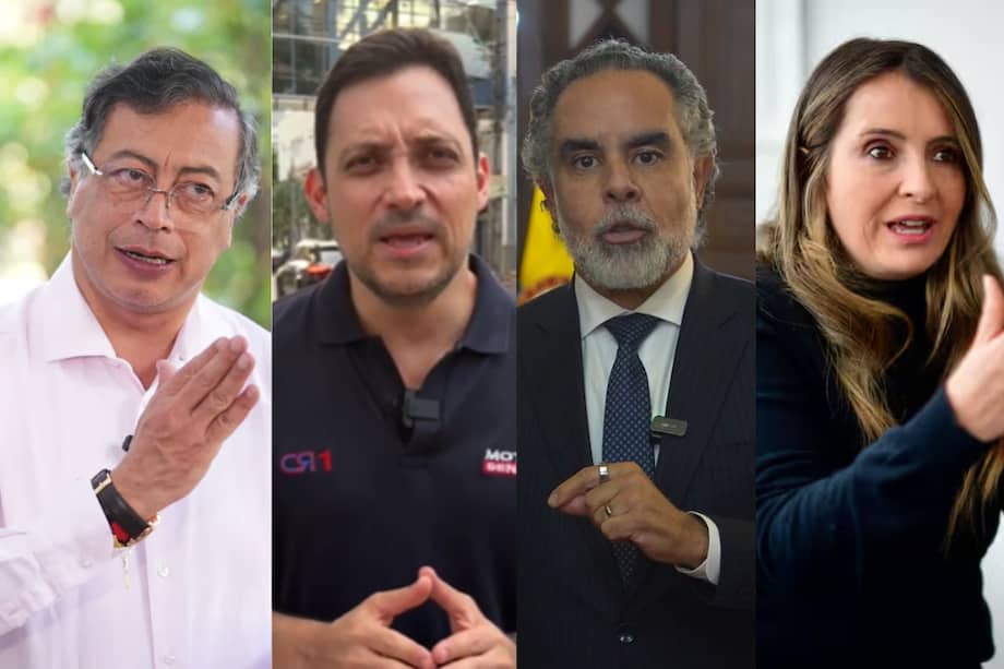 Presidente Gustavo Petro; Senador Carlos Motoa; ministro del Interior, Armando Benedetti; senadora Paloma Valencia.