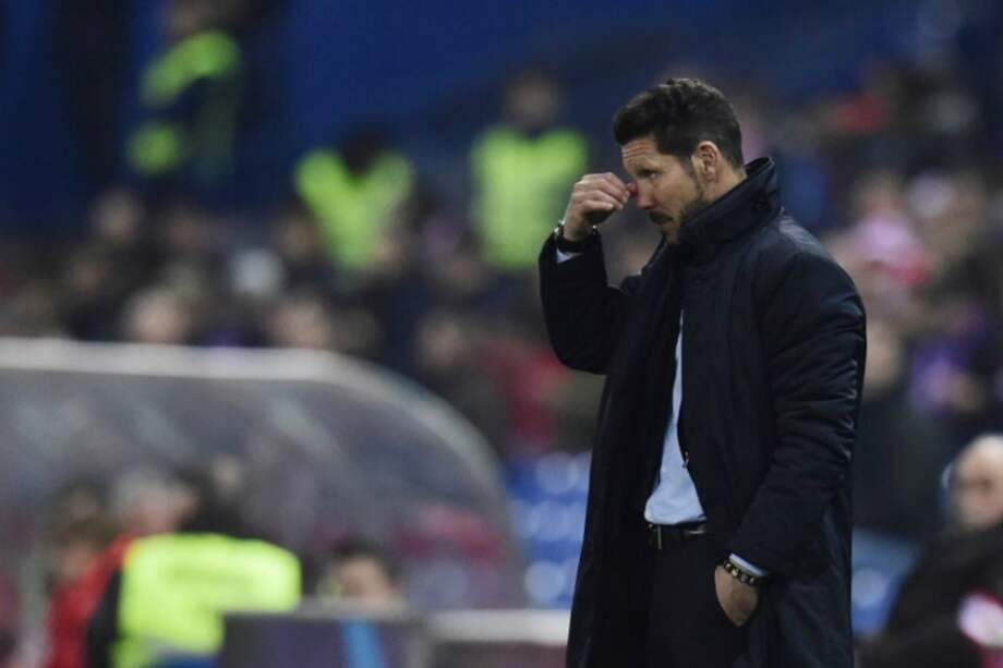 Diego Simeone durante el partido del Atlético de Madrid contra el Celta de Vigo. / AFP