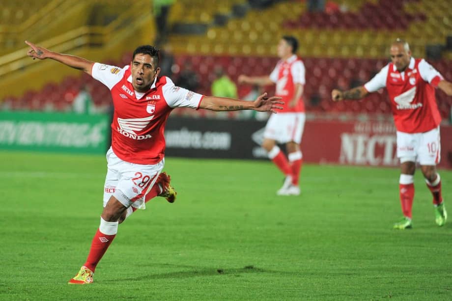 Santa Fe celebra el triunfo en El Campín. Foto: Luís Ángel- El Espectador