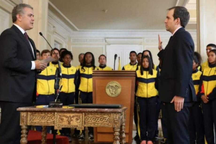 Iván Duque, presidente de Colombia, y Ernesto Lucena, director de Coldeportes. / Presidencia