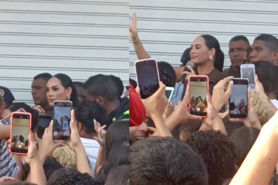 La influenciadora Andrea Valdiri generó furor con su presencia en Santa Marta. Tal fue el lío en la calle que un escolta de la barranquillera terminó herido.