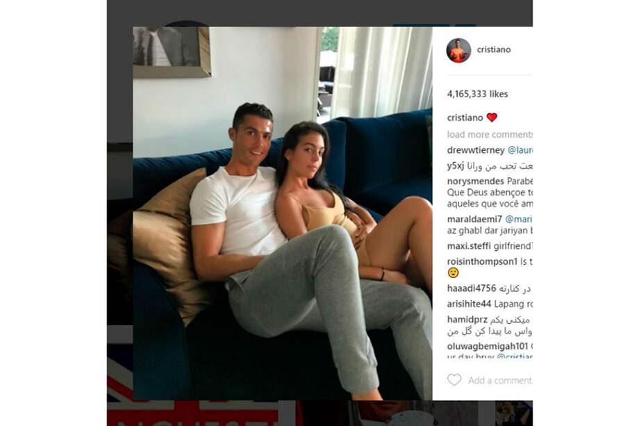 Cristiano Ronaldo y Georgina Rodriguez en la foto que ha causado furor en (c) Instagram. / Bang Showbiz