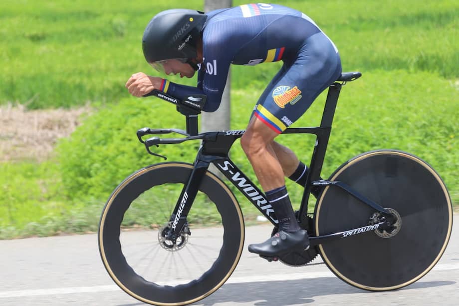 Walter Vargas, en la prueba de crono.