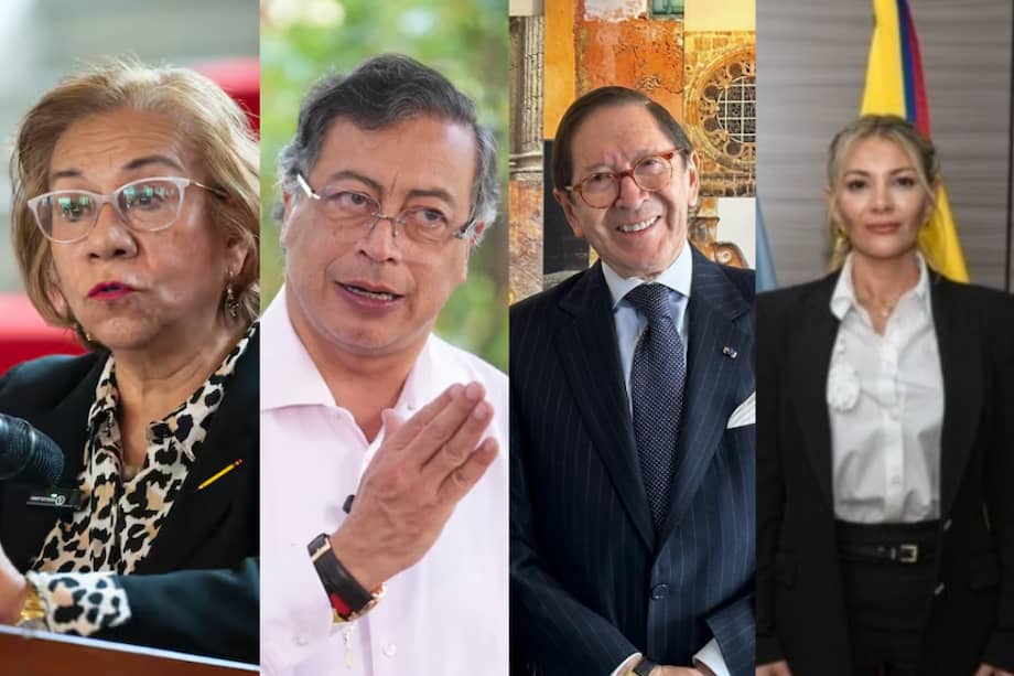 Canciller Rosa Villavicencio, presidente Gustavo Petro, exembajador en Turquía Julio Riaño y quien sería el reemplazo de Riaño, Yenniffer Edilma Parra.