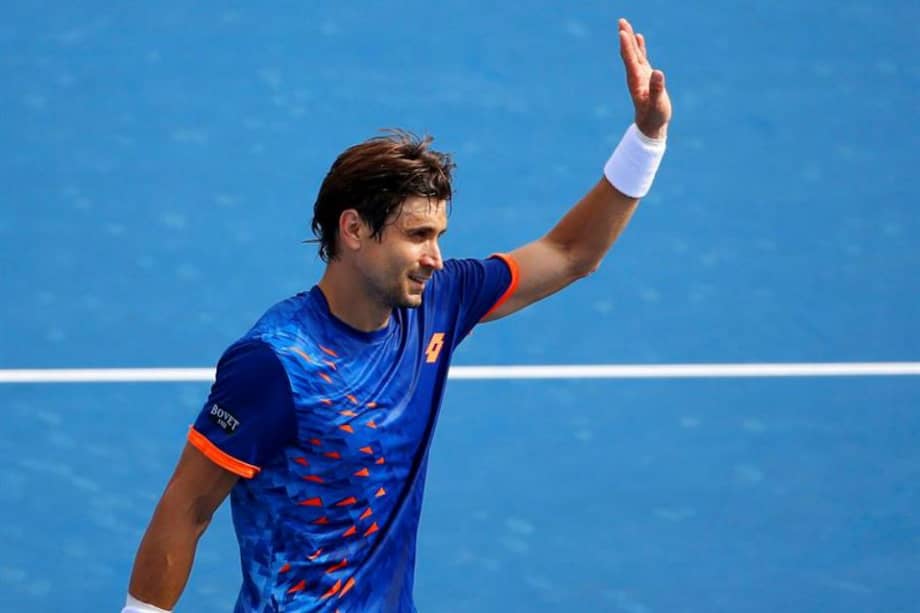 El español David Ferrer tras vencer al estadounidense Steve Johnson. / EFE