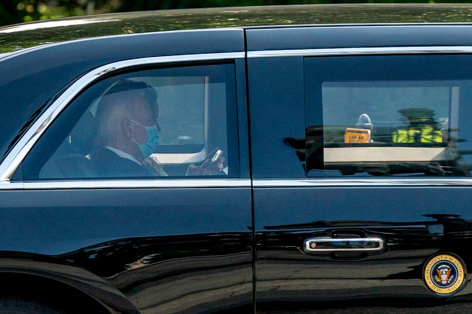 El presidente estadounidense, Joe Biden, regresa a la Casa Blanca a través de una caravana en Washington, D.C., EE. UU.