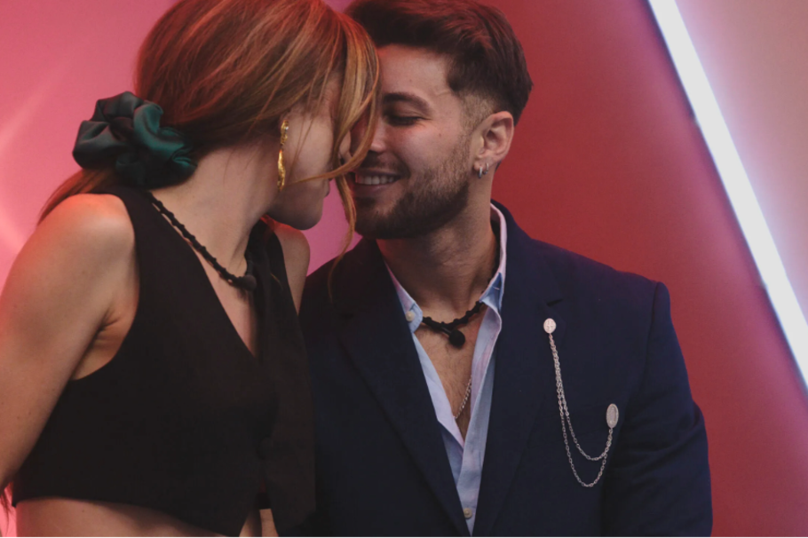 Miguel Melfi y Nataly Umaña, durante su amorío en La casa de los famosos Colombia.