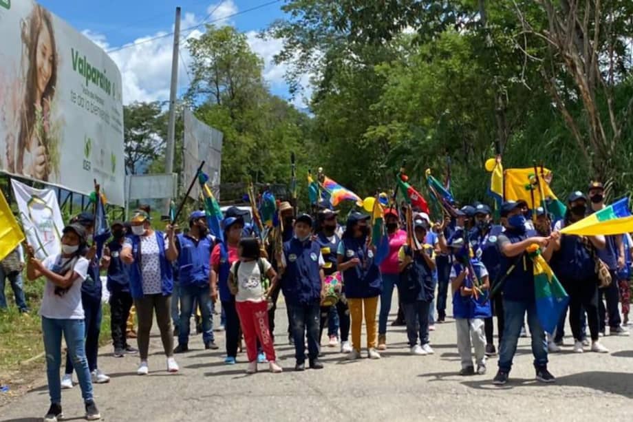 Imagen de la minga indígena movilizándose en el Tolima, de camino a Ibagué. (Imagen de referencia)