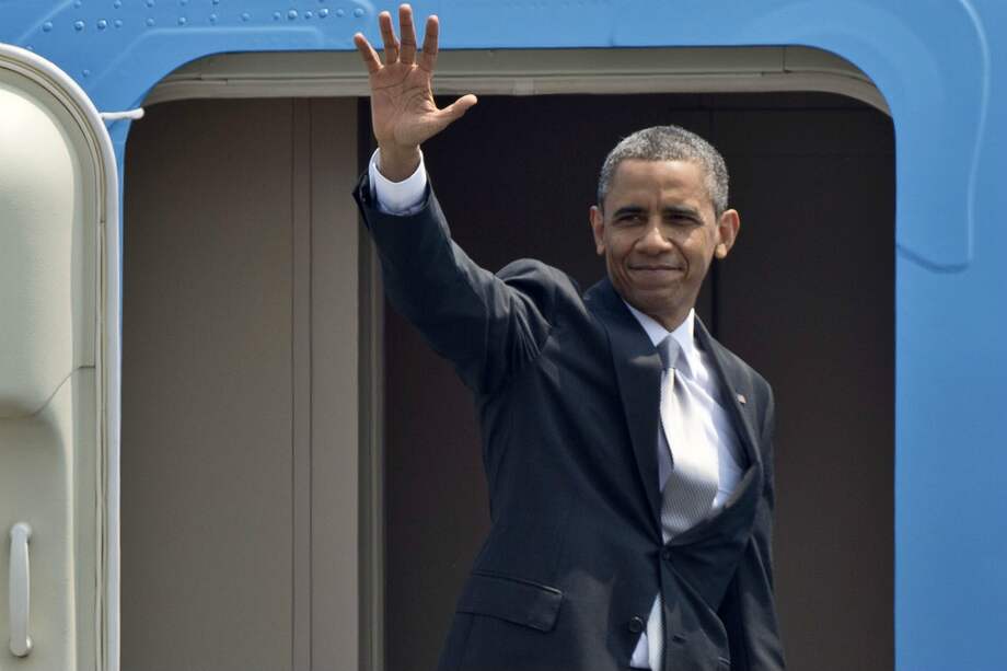 El presidente de EE.UU. a su llegada a Costa Rica, tras visitar México. / AFP