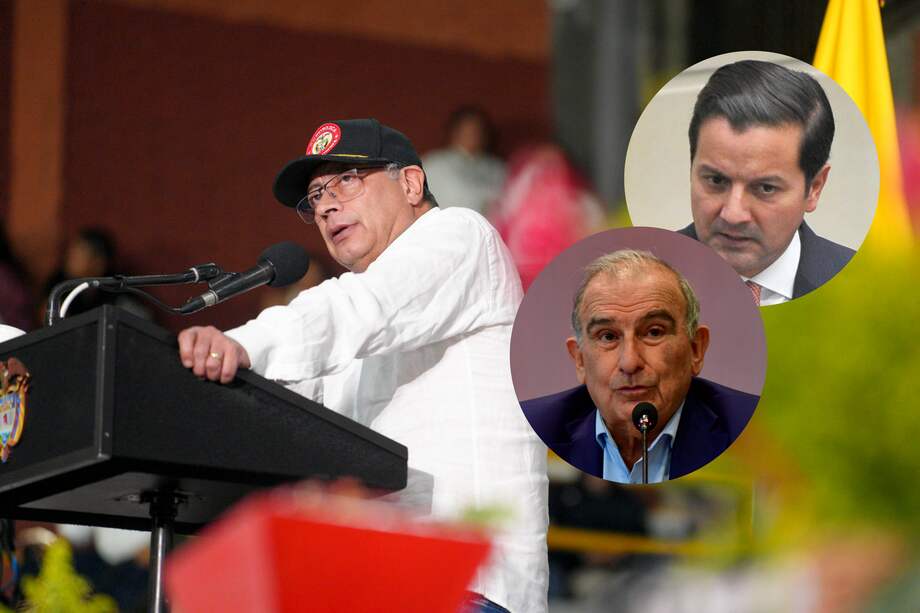 El presidente Gustavo Petro y los senadores David Luna (Cambio Radical) y Humberto de la Calle (Centro Esperanza).